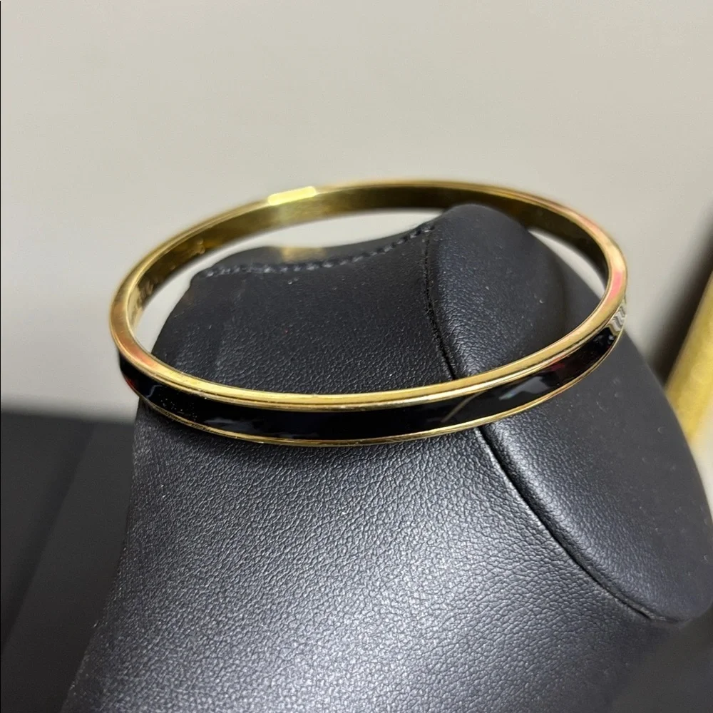 Kate Spade Black Gold Bangle Minimalist Bracelet - Picture 4 of 6
